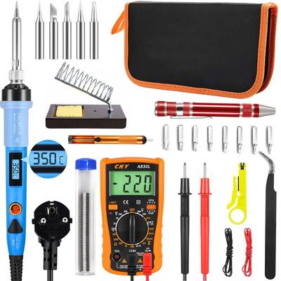 Electronics Soldering Iron Kit 80W LCD Digital Soldering Gun Pen Adjustable Temperature Welding Tool