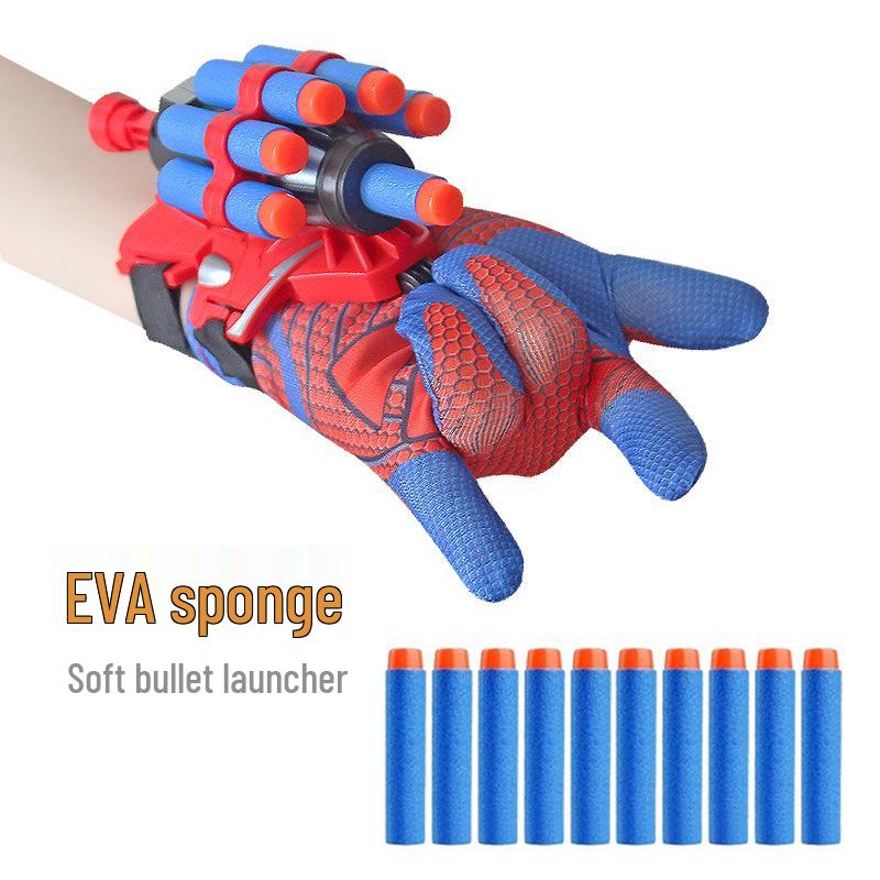 Children's Spider Hero Web Shooter Glove with Soft Bullet and Suction Cup Dart Launcher