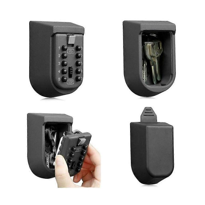 Schlüsseltresor für Außenwandmontage, Schlüsselspeicherbox, 10-stellige Zahlenschloss-Box, Tasten-Schlüsselbox