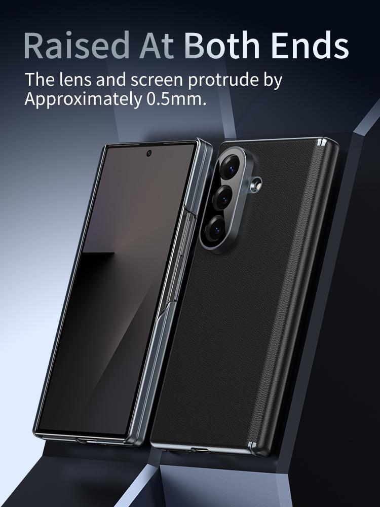 Premium Leather Phone Case For Samsung Galaxy Z Fold 8 7 6 5 Shockproof Matte Protective Cover For Samsung Z Fold8 ZFold7 ZFold6