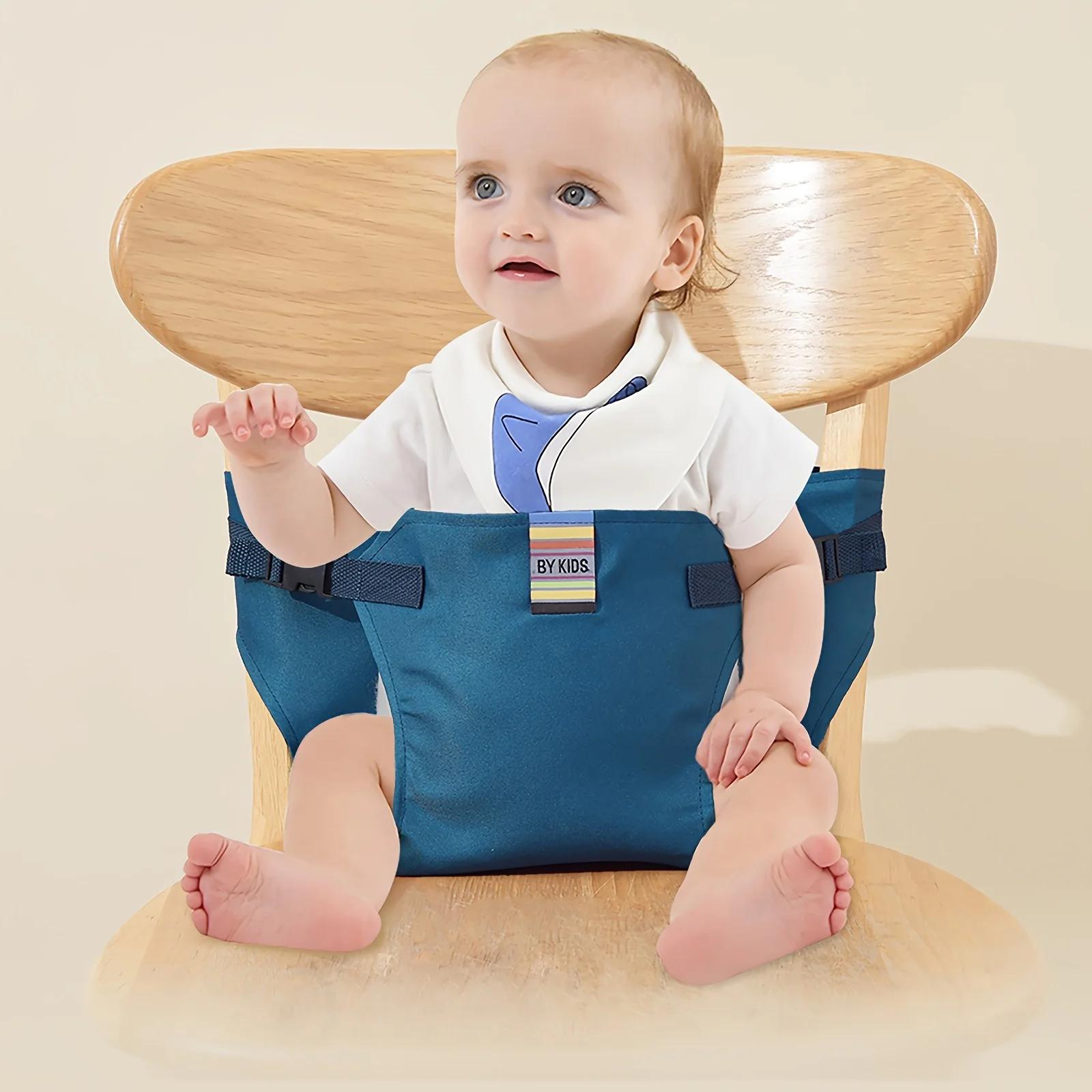 

Portable Safety Belt for 6-36 Months - Universal Waist Stool Dining Chair Fixed Protection Strap Ideal for Baby Eating & Outings темно-синий