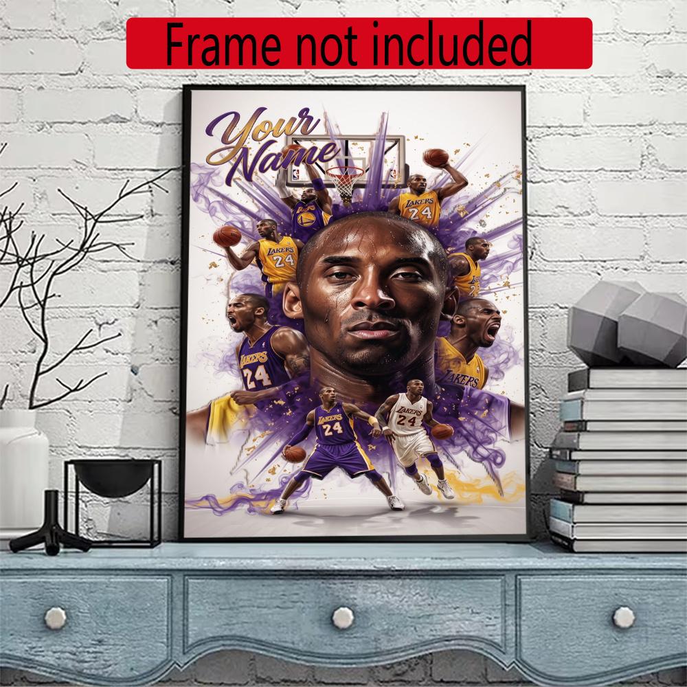 Kobe Personalized Name Round Diamond Painting Kit Diamond Embroidery Painting Rhinestones Mosaic Frameless Handwork Decoration Arts
