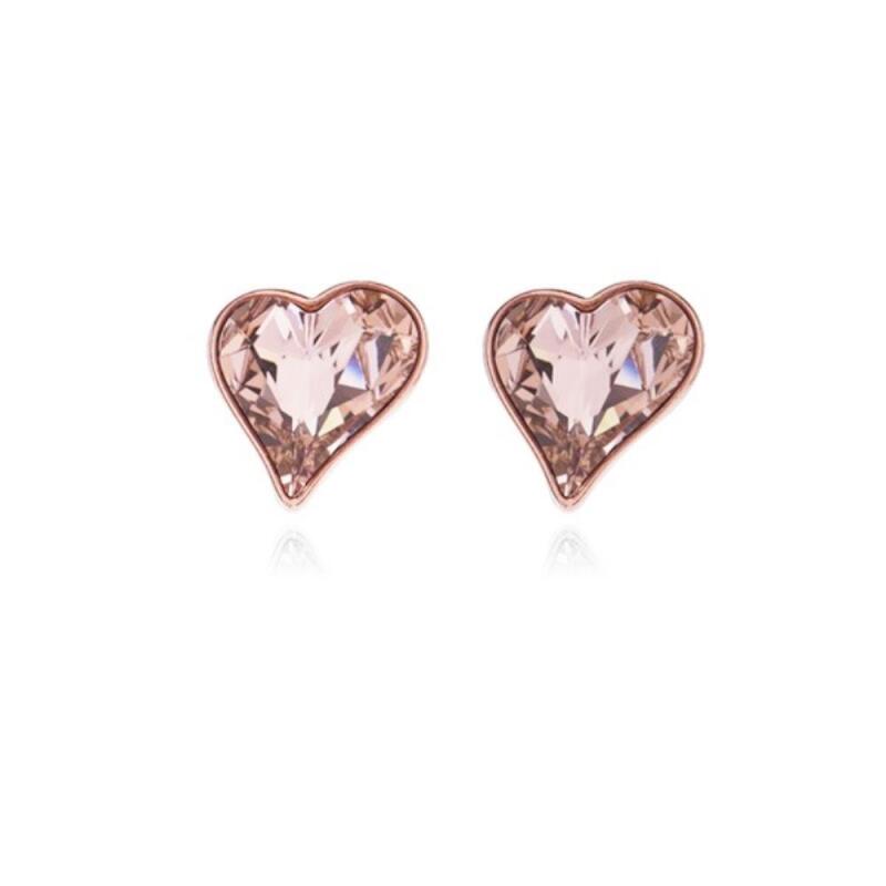 Manahu Earrings 925 Silver Needle Crystal Rose Gold Women's