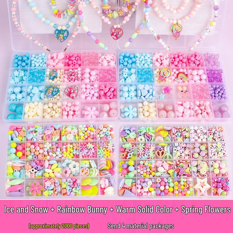 Beaded Toy Kit for Girls: DIY String Beads for Handmade Necklaces - Educational Birthday Gift