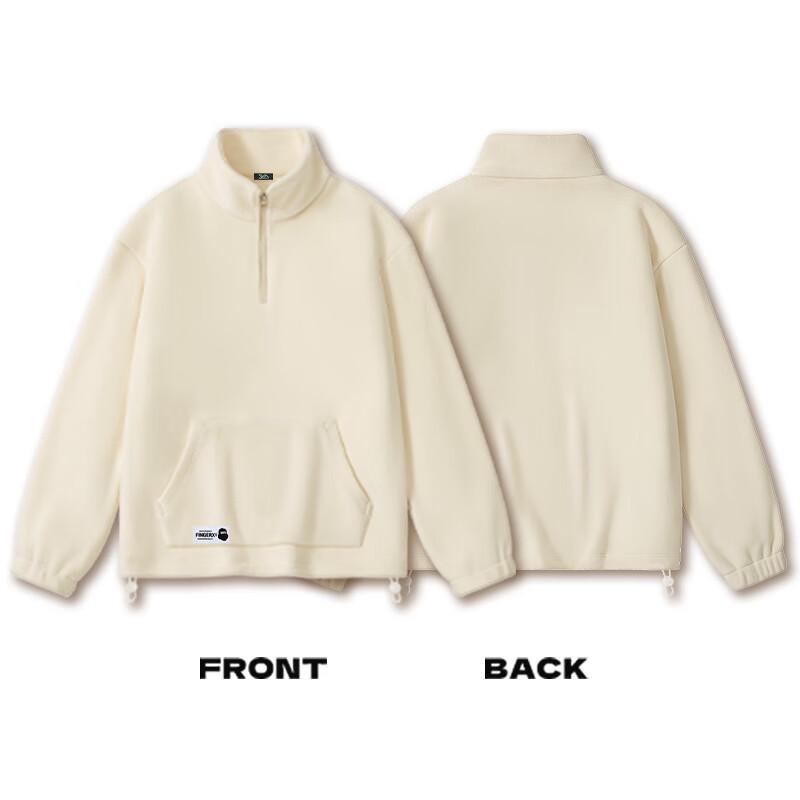 Fingercroxxit Herren Doppelseitiges Fleece Half-Zip Winter Sweatshirt