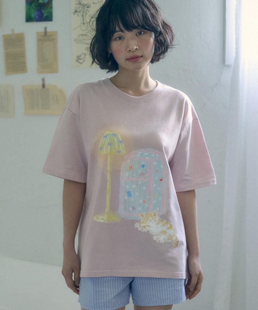 AMBLER Cozy Kitchen Graphic Short Sleeve T-Shirt As1315 (Pink)