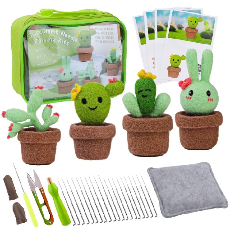 Needle Felting Pot Plant Supplies Kits with Tools, for Beginners DIY Crafts 1