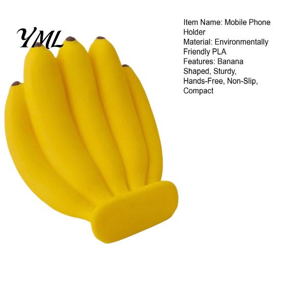 Cute Banana Gadget for Desk Phone Stand, Fun Desktop Holder, 3D Printed Innovative Birthday Gift Coworkers Creative Ornament, Stress Relief