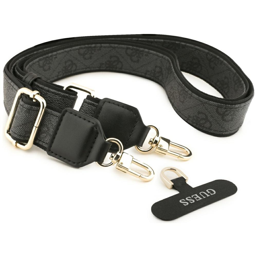 Guess 4G Strass Logo & Big StrapMetal Buttons MagSafe Case for iPhone 17 Pro Max Black