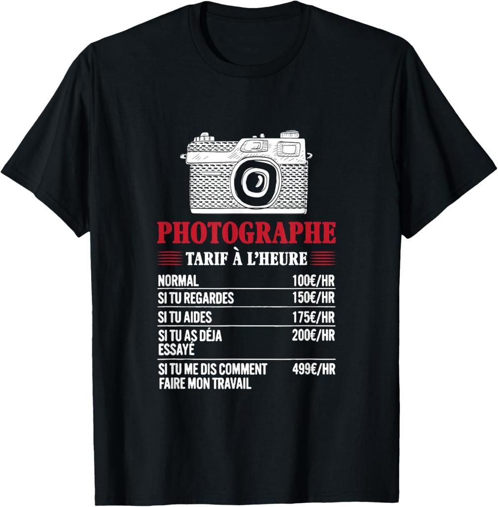 Photographer Price Camera Audiovisual T-Shirt 100% Cotton O-Neck Short Sleeve Summer Casual Mens T-shirt Size S-3XL