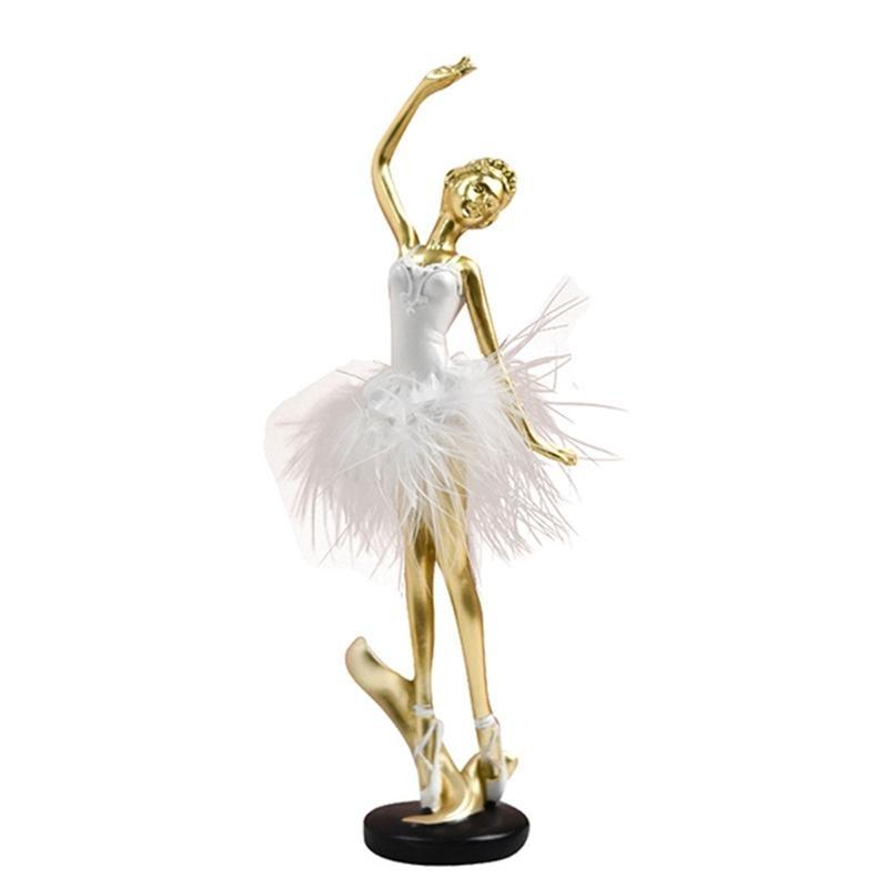 Artistic Resins Ballet Girl Figurine Ballerinas Sculpture Dancing Lady Statue for Desk or Book Shelf Display Ornament