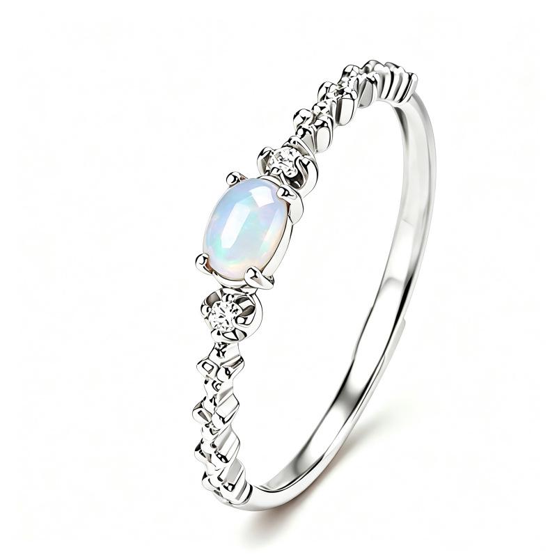 Twelve Zodiac S925 Sterling Silver Adjustable Ring with Colorful Gemstones for Women
