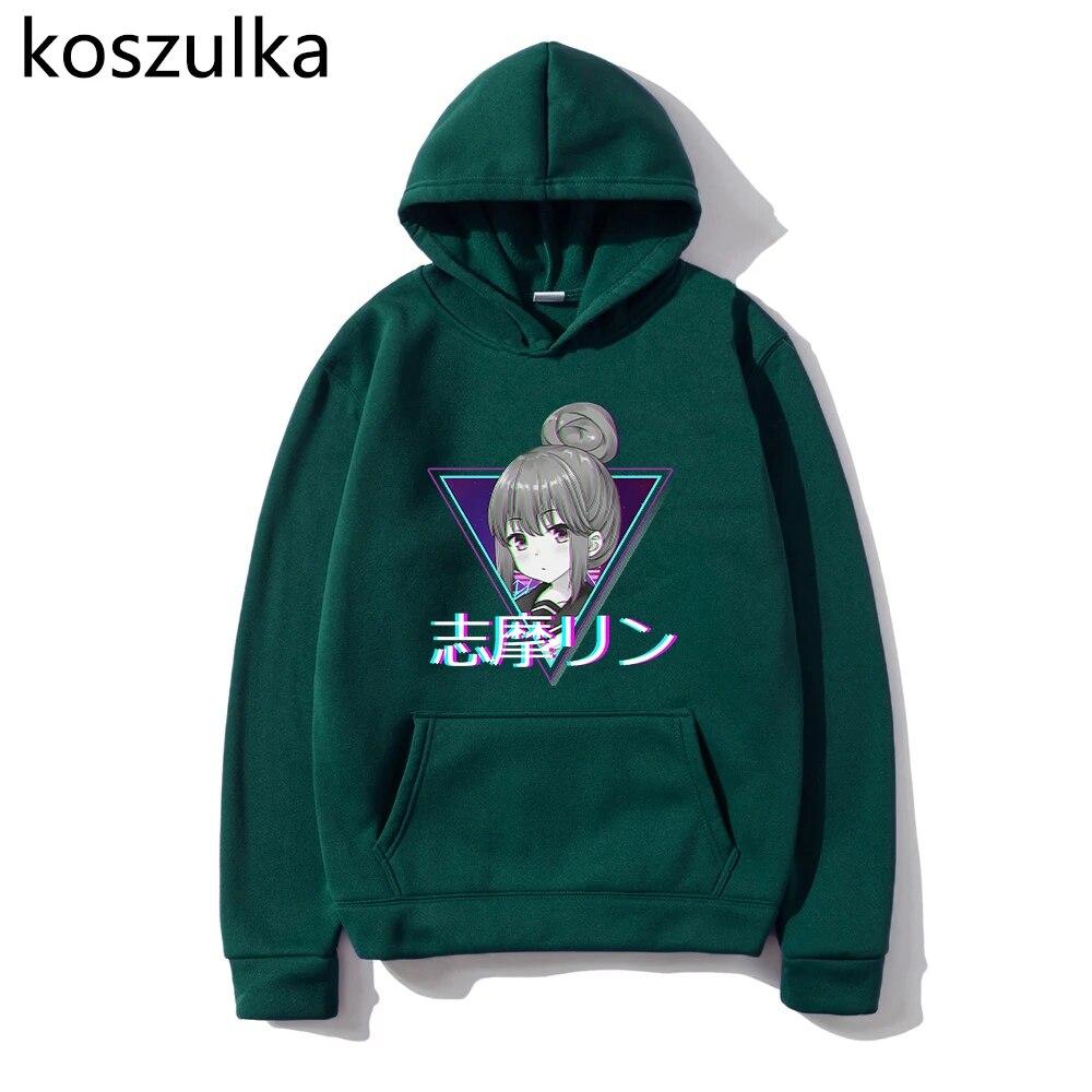 

Толстовка с капюшоном Rin SHIMA, аниме Yuru Camp, винтажные пуловеры, свитшот унисекс, топы в стиле манга, одежда унисекс, Sudaderas, мужской 3XL