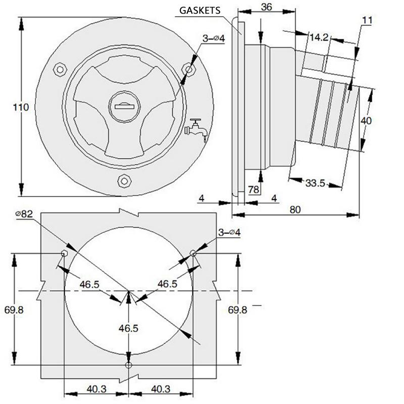 For Fiamma RV Locking Water Filler Cap & Keys Replacement Parts Caravan Motorhome Accessories 98658-001