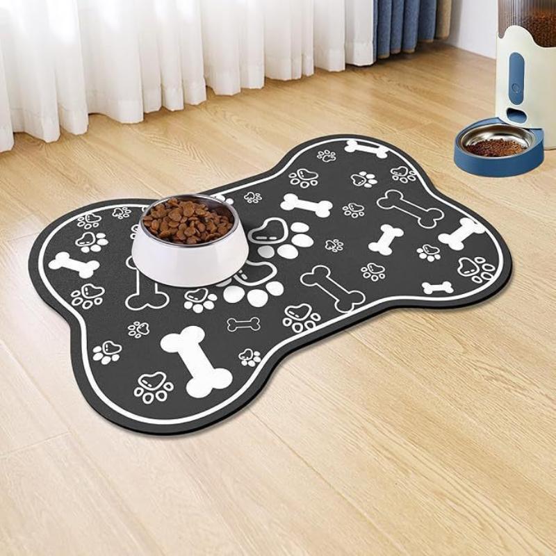 

Diatomaceous Mud Absorbent Pet Placemat For Food And Water Bowl With Waterproof Quick-Dry Rubber Backing Non-Slip Home Pet Mat 20X30cm