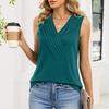 Women's Summer Fashion Color V-neck Sleeveless Vest Pullover T-shirt Top