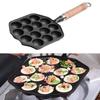 Oktopus-Fleischbällchen-Formhersteller Leicht zu reinigen 14 Löcher Takoyaki-Grillpfanne Gusseisen Verdickt Abnehmbarer Griff für die Küche