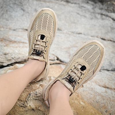 Wanderschuhe Herren Sommer atmungsaktiv hohl Herrenschuhe Mesh Sneaker große Größe Mode leichtgewichtige weiche Sohle Freizeitschuhe Herren
