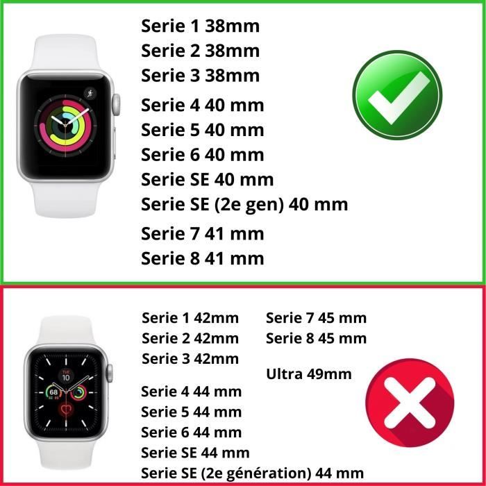 Armband kompatibel Apple Watch 38mm 40mm 41mm Serie 8 7 6 5 4 3 2 1 SE - Größe S - Weiches Weißes Silikon Phonillico®