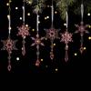 6 Pcs Acrylic Crystal Christmas Ornament Sparkling Clear Snowflake Hanging Ornaments with Drop Pendants for Winter Chandelier Xmas