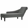 VidaXL Long Chair with Cushion and Right Armrest Dark Grey Fabric, Armchair, Lounge Chair, Long Chair 4009844