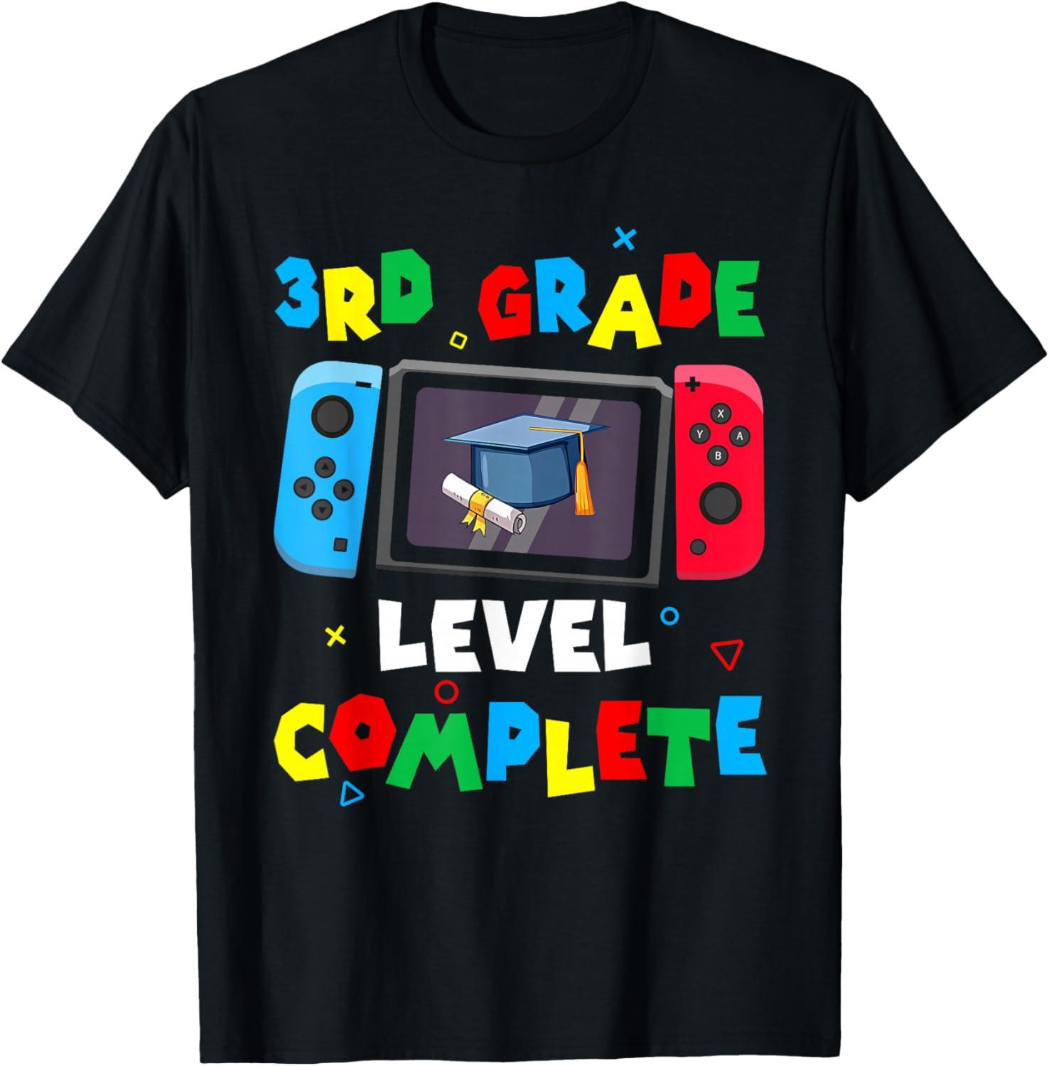 Game Controller Level 3rd Grade Complete Boys Graduation T Shirt S разноцветный