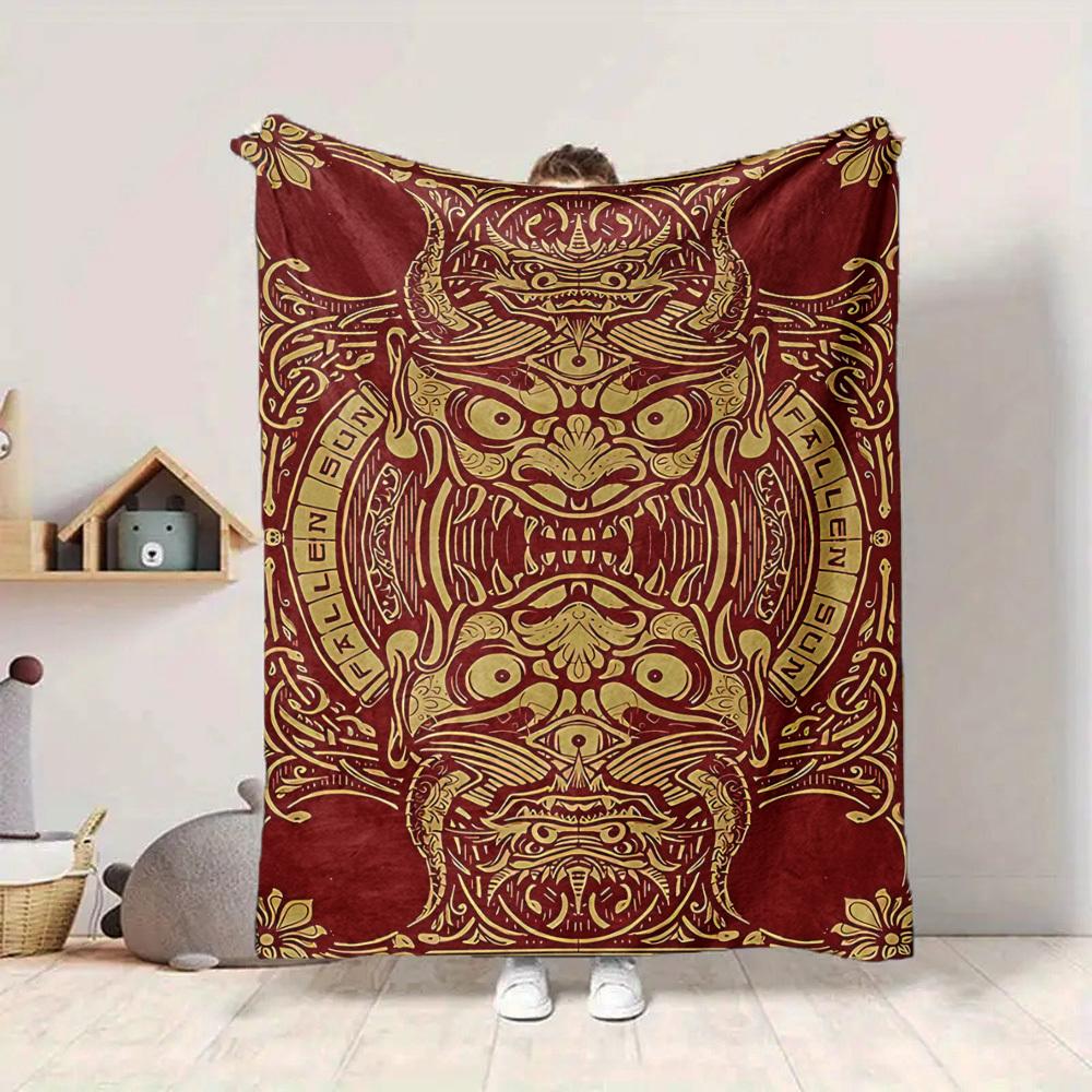 1 Stück Verzierte Maske Decke Leichte Decke Überwurfdecke für Sofa, Bett, Reisen, Camping, Wohnzimmer, Büro, Couch, Stuhl yy251010045