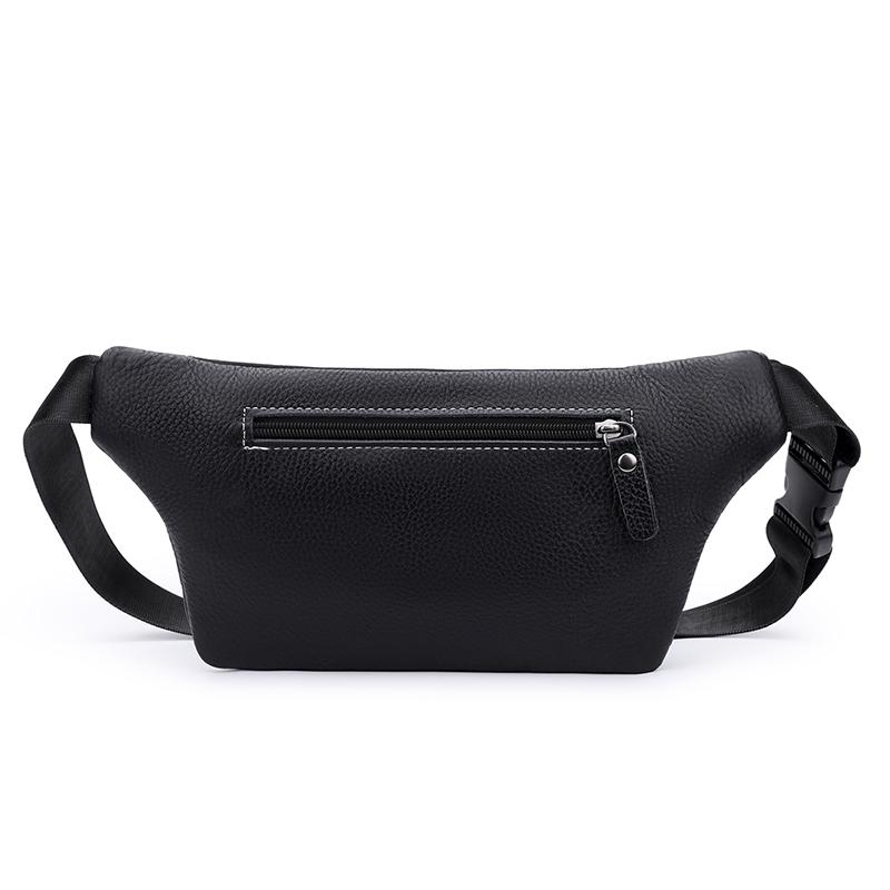 Crossbody Bag Men's Multi-Layer PU Shoulder Bag Business Chest Bag Commuter Waist Bag