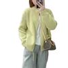 Lazy Wind Zipper Sweater Cardigan Women's Spring and Autumn New Design Loose Knitted Jacket Top