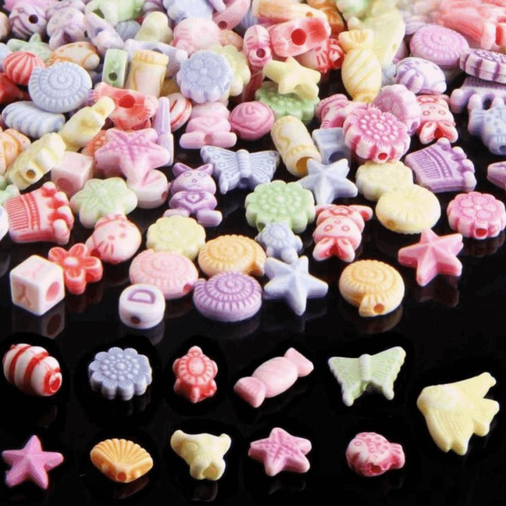700Pcs Mixed Colors Letter Flat Beads Straight-Hole DIY Jewelry Beads Bulk Beads Necklaces