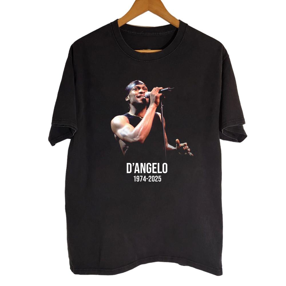 NEW RIP D Angelo 1974-2025 T Shirt Black All Size S-5Xl Unisex T-Shirt M
