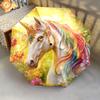 1 PC Automatic Folding Umbrella - Unicorn Fantasy Pattern, Portable & Foldable Design with 8 Ribs, Christmas Birthday Gifts