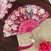 1 Set Folding Hand Fan Lightweight Elegant Exquisite Floral Pattern Decorative Folding Fan Wedding Party Supply