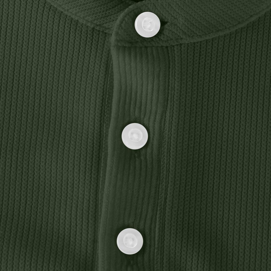 Men's Casual Knit Button-Up Long-Sleeve Shirt