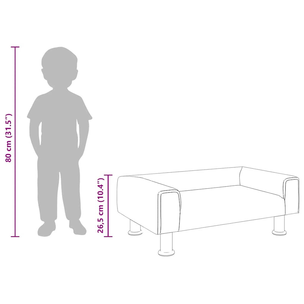 Kids Sofa Cream 70x45x26.5 Cm Velvet