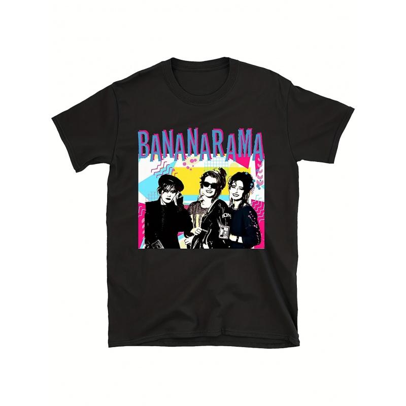 Buy Shirts Online Office Men O Neck Short Sleeve Vintage Bananarama Band Logo T Shirt Heavyweight Unisex Tee for Men Women All Sizes Iconic Retro