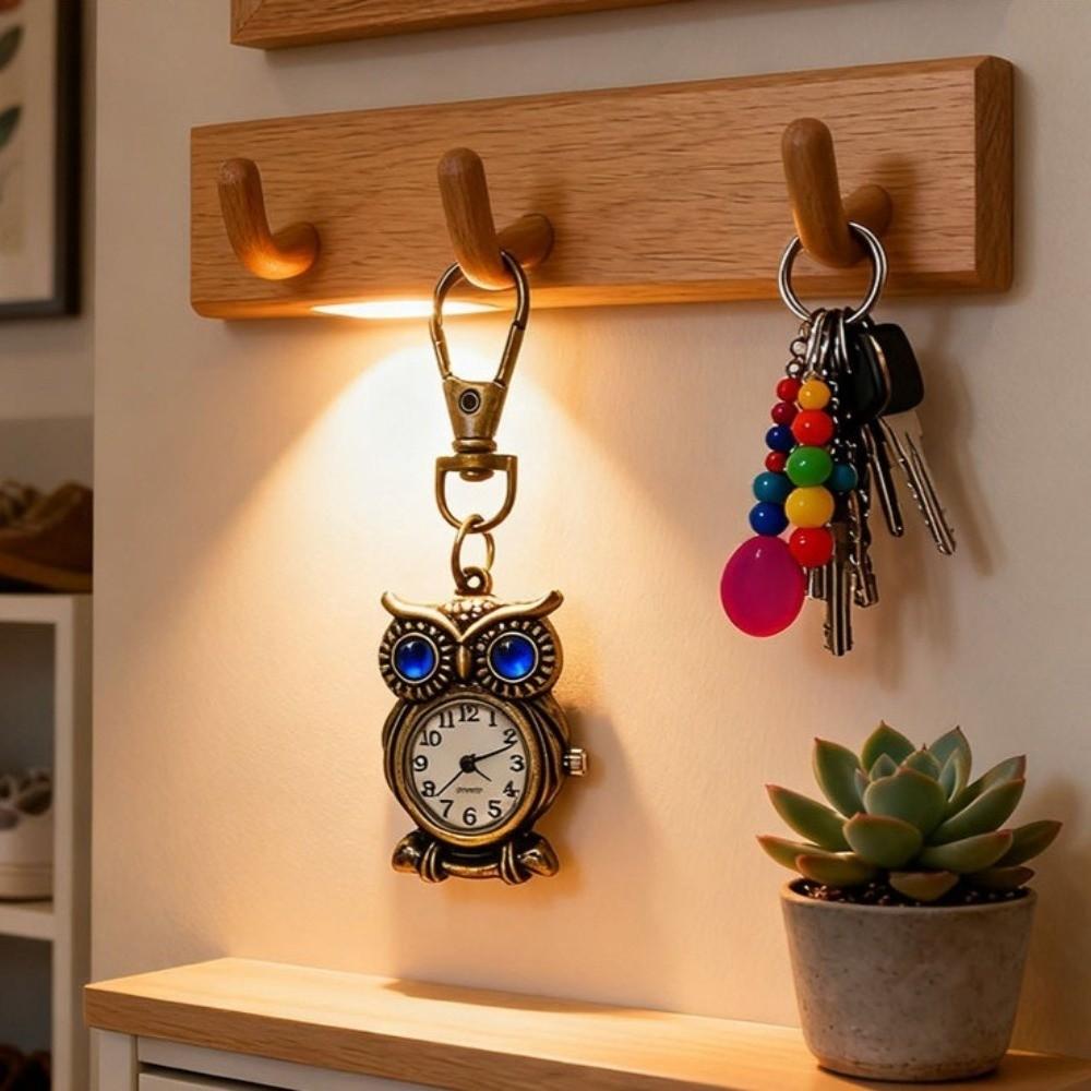 Alloy Clock Keychain Small Mini Hanging Watch Vintage Pocket Watch