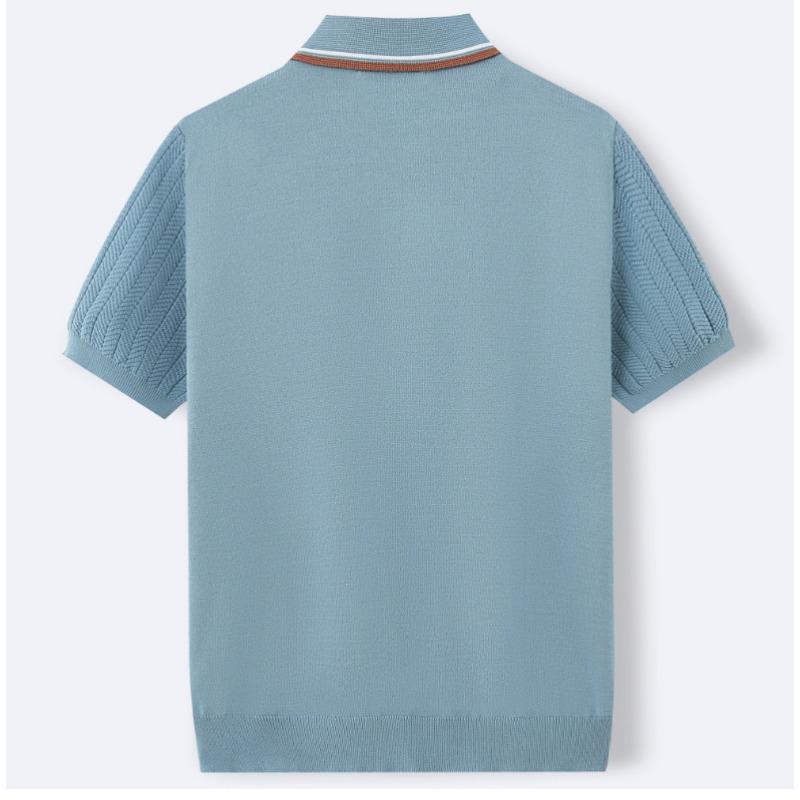 Polo de punto para hombre con ribete de contraste y manga corta