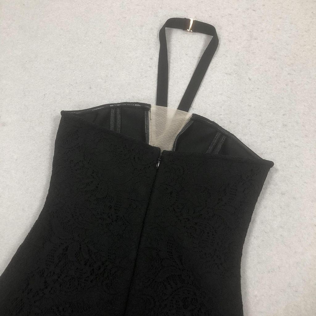 2025 Winter Women's Sexy Halter Deep V-neck Lace Backless Dress