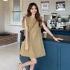 2024 Women's Sleeveless A-Line Dress: Solid Color, Loose Fit, Light Mature Style