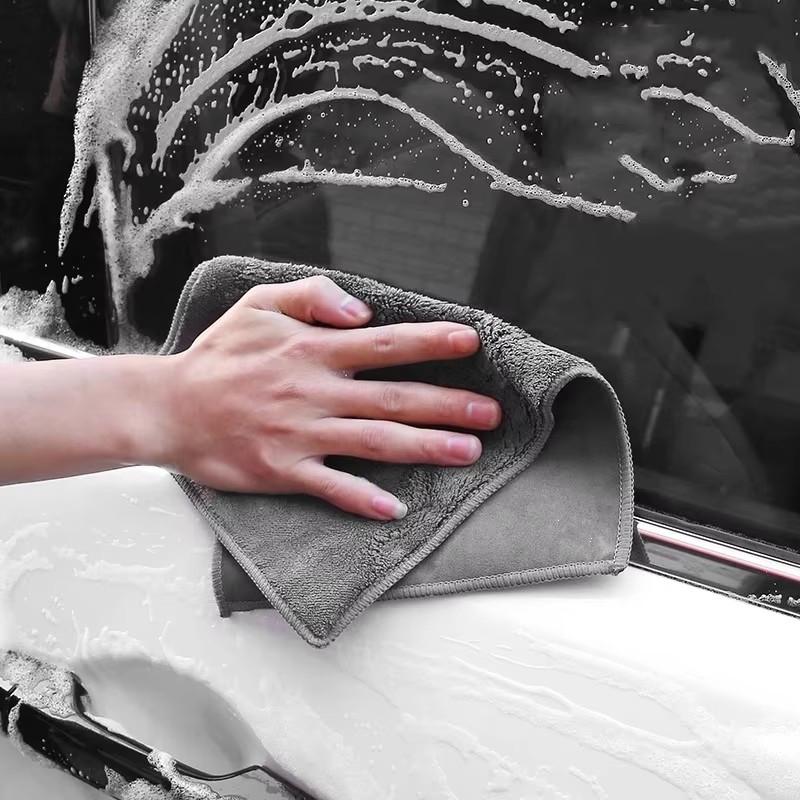Car Microfiber Cleaning Towel Car Washing For Toyota GR Sport Gazoo Racing Corolla C-HR Yaris 86 Hilux Supra Auto Accessories
