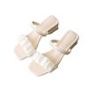 Women's Summer 2025 French Style Chunky Heel Sandals: Mid-Heel Internet Celebrity Two-Wear Sandals and Slippers