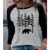 2025 Autumn & Winter Women's New Casual Crew Neck Long Sleeve Top 3D Tree Pattern