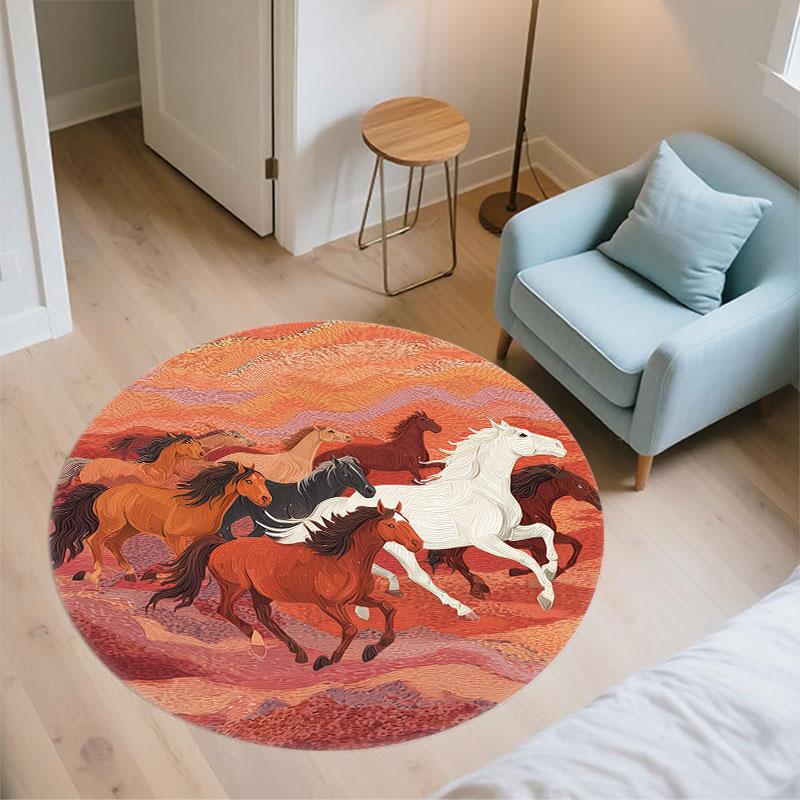 Majestic Elephant Pattern Round rug,Carpet Rug for Living Room Bedroom Playroom ,Non-slip Floor Mat,Holiday Gifts and Birthday Gifts.
