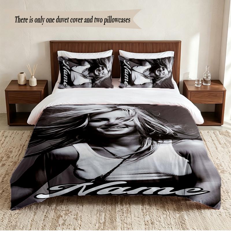 Britney Spears Personalized Custom Name 3‑Piece Bedding Set Soft Duvet Cover Set For Bedroom Home Decor