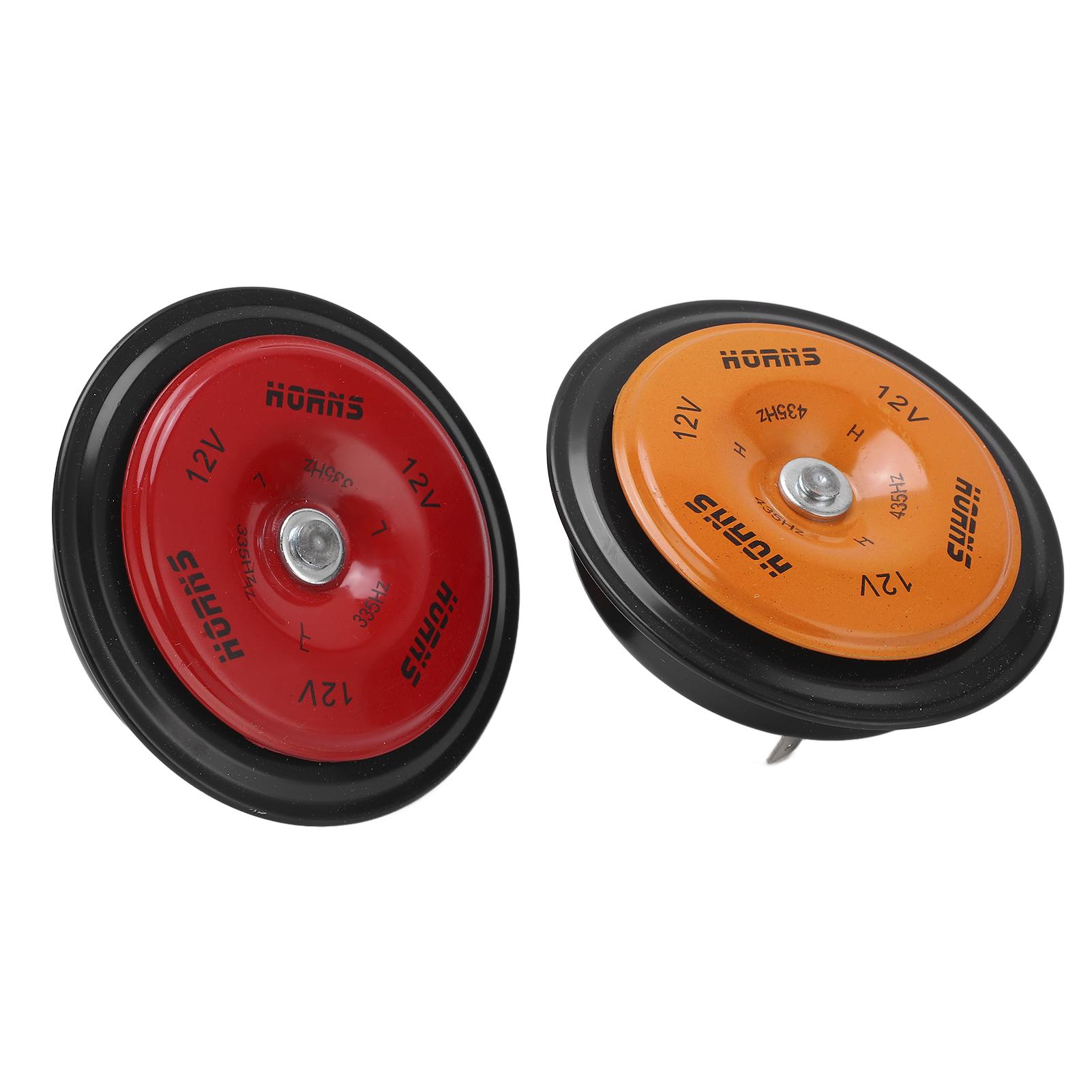 2 шт. 110 ДБ Электрический автомобильный воздушный гудок Водонепроницаемый громкоговоритель для лодок, грузовиков, мотоциклов DC 12V(Оранжево-красный )