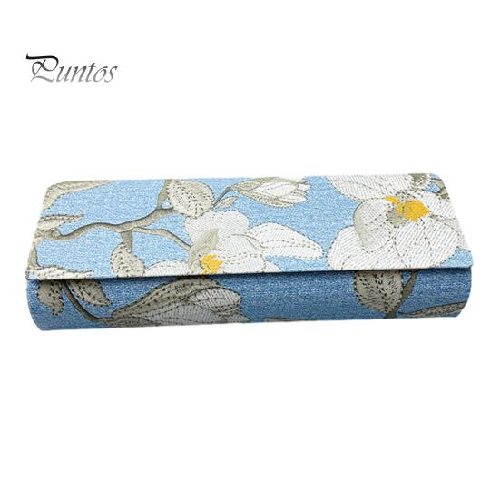 Daily Eyeglass Storage Organizer Magnetic Glasses Case, with Closure, Embroidered Hard Shell Portable Reading Box for Sunglasses And Myopia Spectacle