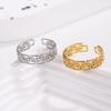 Stylish Stainless Steel Geometric Adjustable Ring with Metallic Finish