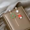 Christmas Cartoon Bell And Snowflake Earrings With Alloy For Holiday Party Accessory