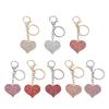 Creative Heart Keychain Pendant Charm Gift With Rhinestones Embellishments And Reliable Locking Clasp Design
